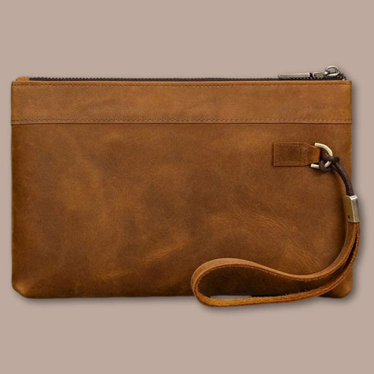 Pochette Dragonne Homme Marron Clair / 25cm x 16cm x 2.5cm