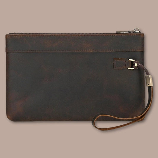 Pochette Dragonne Homme Marron Foncé / 25cm x 16cm x 2.5cm