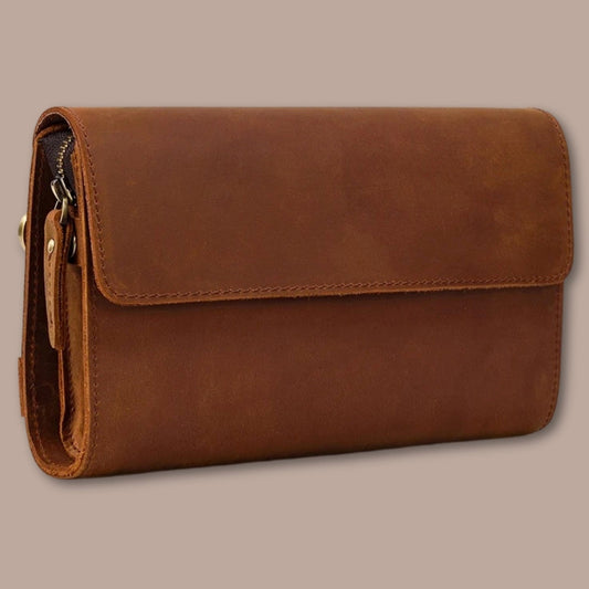 Pochette Homme Luxe Marron / 24cm x 15.5cm x 6cm