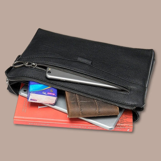 Pochette Homme Noire 24cm x 16cm x 4.5cm