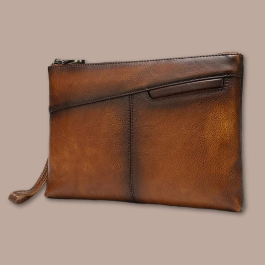 Pochette Sacoche Homme Marron / 29.5cm x 20cm x 2.5cm