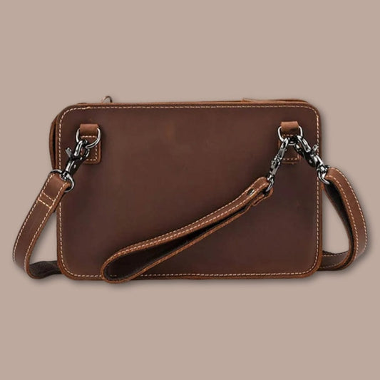 Sac Pochette Homme Marron / 24cm x 15cm x 4cm