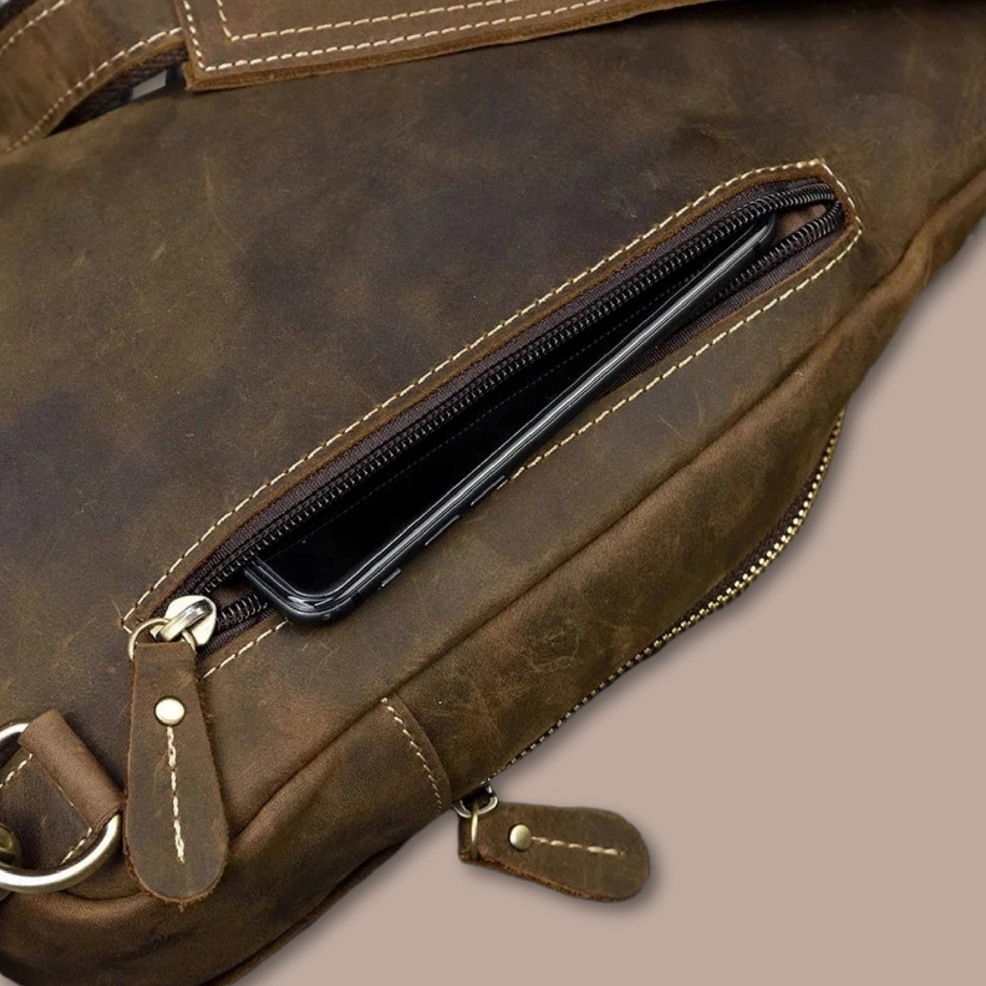 sacoche homme retro 17.5cm x 32cm x 6.5cm