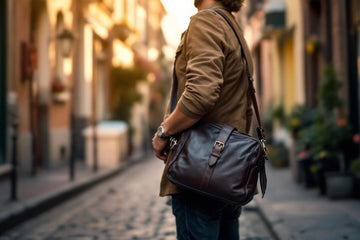 Sacoche bandoulière homme en cuir épais - Style authentique et durable