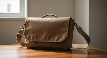Sac bandoulière homme toile style minimaliste lumière naturelle