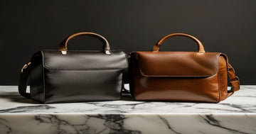 Sacoche cuir noir et marron homme — La Sacoche Parisienne