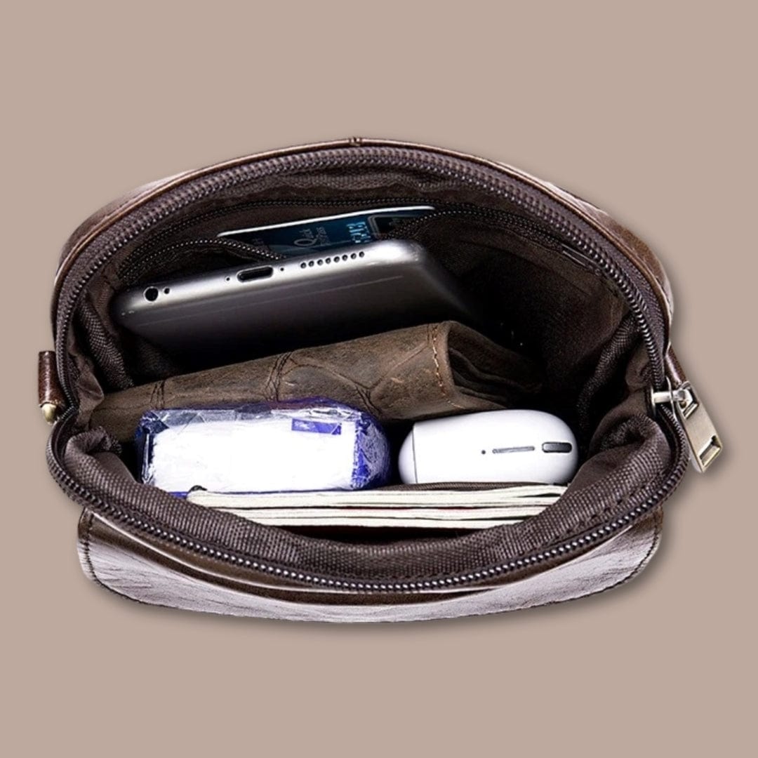 Sacoche Bandoulière Homme Discrète en Cuir