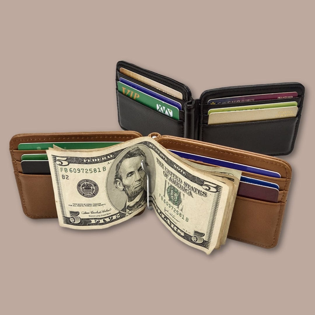 Modèle Lafayette <br> Portefeuille Homme Cuir avec Pince à Billets