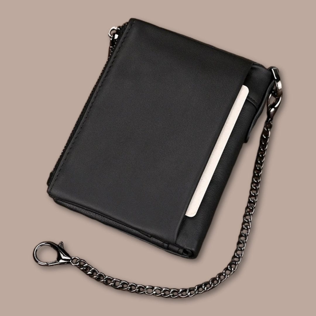 Modèle Invalides <br> Portefeuille homme cuir avec chaîne