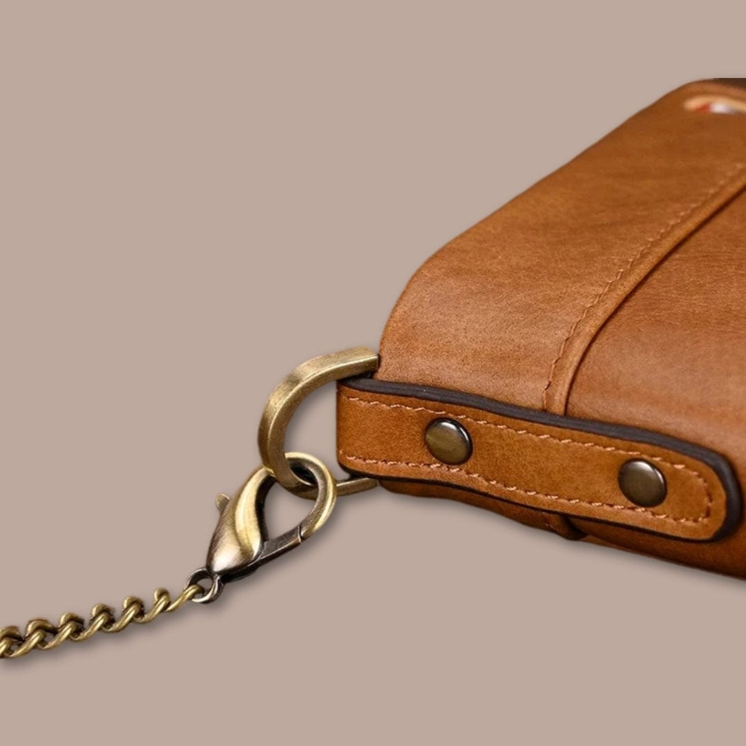 Modèle Invalides <br> Portefeuille homme cuir avec chaîne