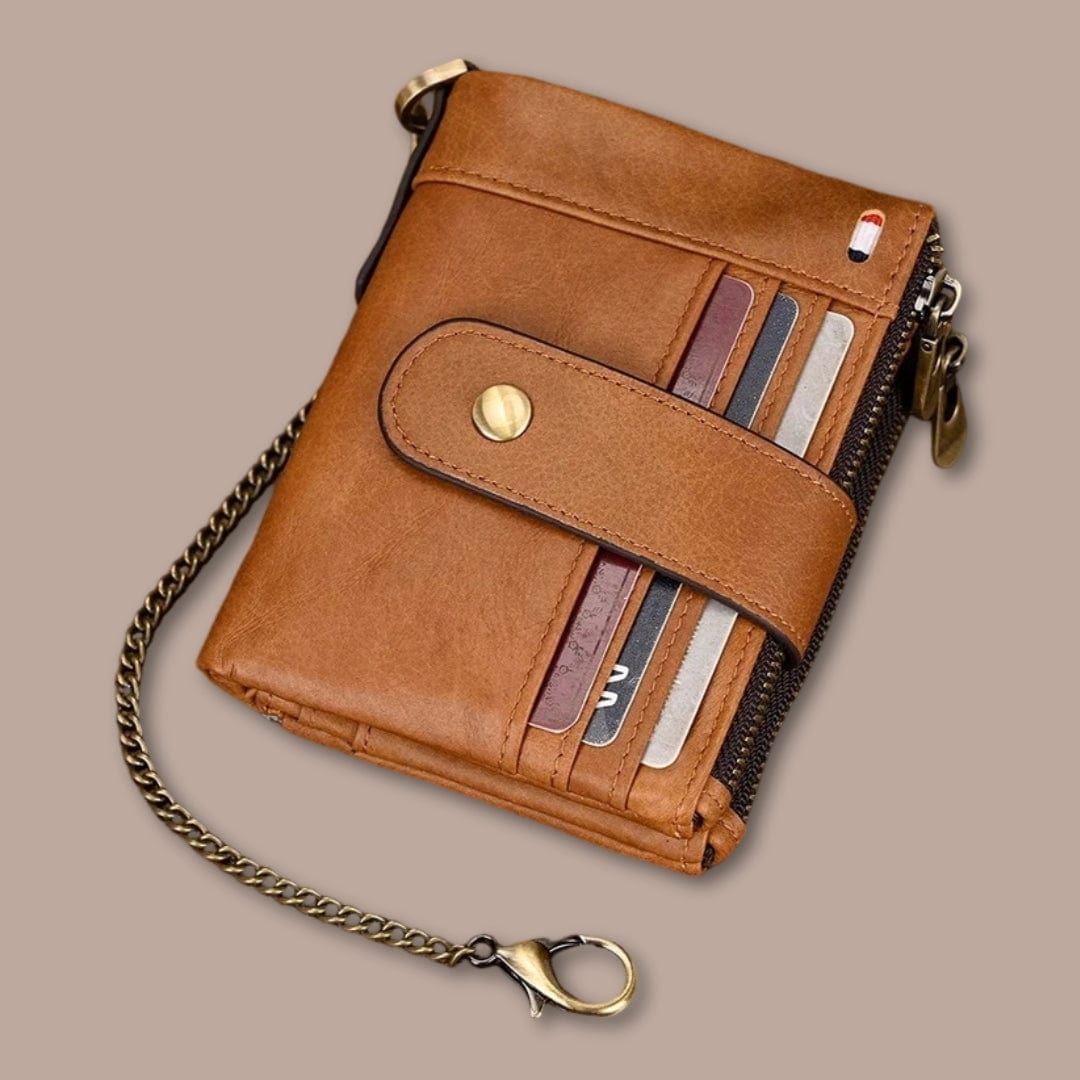 Modèle Invalides <br> Portefeuille homme cuir avec chaîne