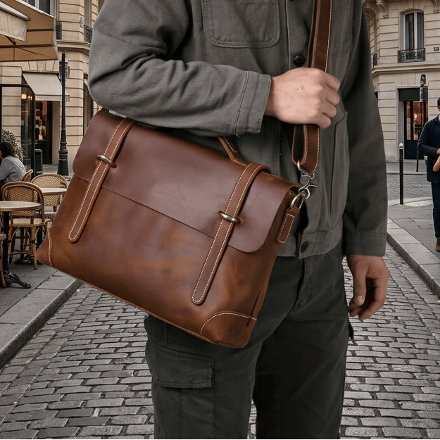 Besace Ordinateur Homme Cuir | Sacoche Homme en Cuir