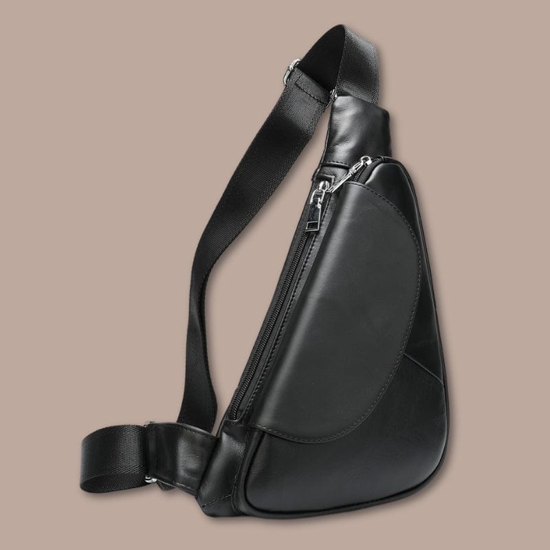 petite sacoche bandouliere homme cuir Noir / 15cm x 29.5cm x 3.2cm