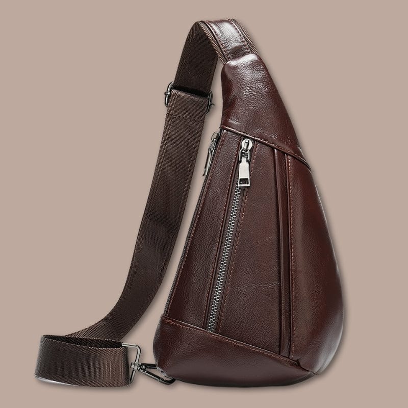 petite sacoche bandouliere homme Marron / 15cm x 29.5cm x 3.2cm