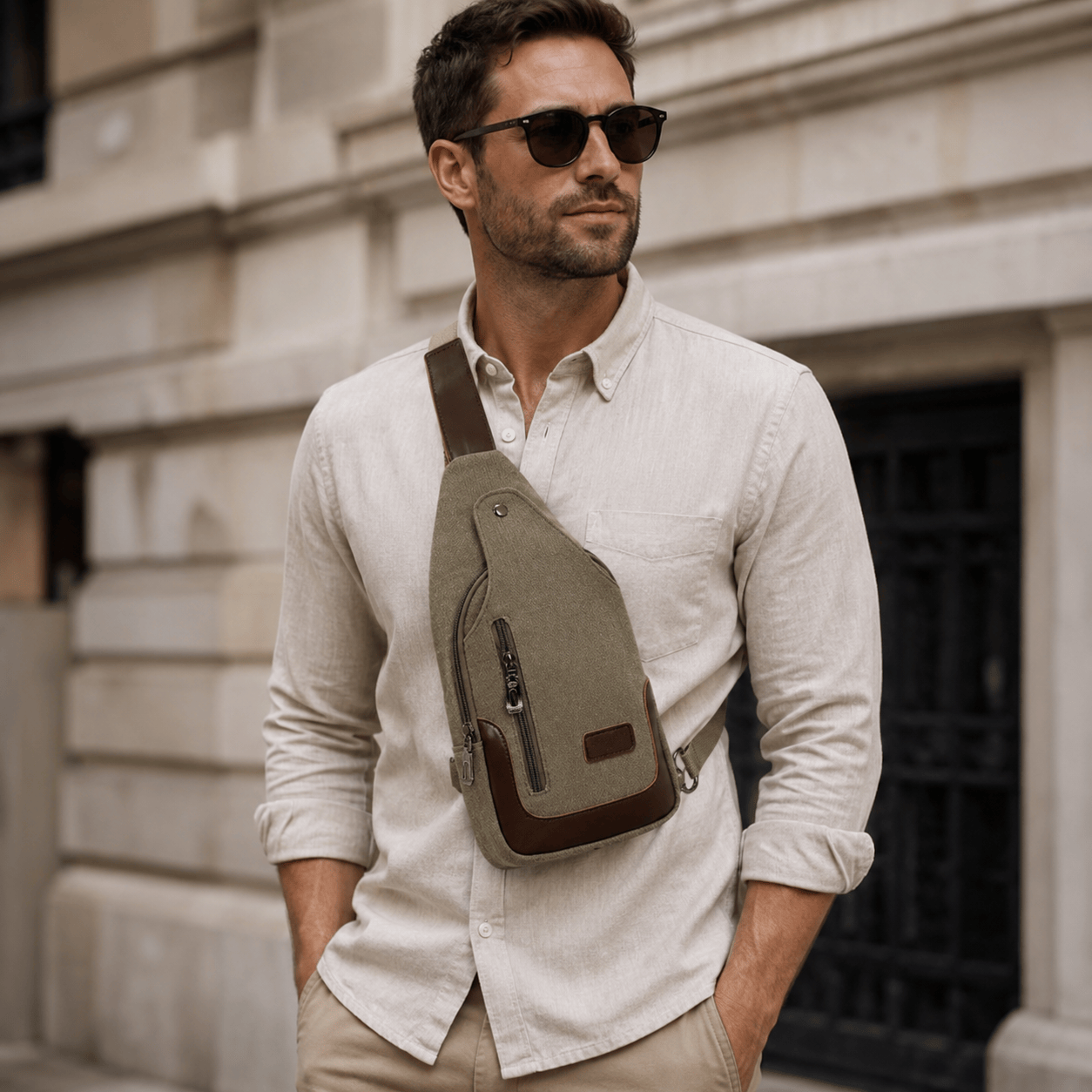 Petite Sacoche Homme en Toile | La Sacoche Parisienne