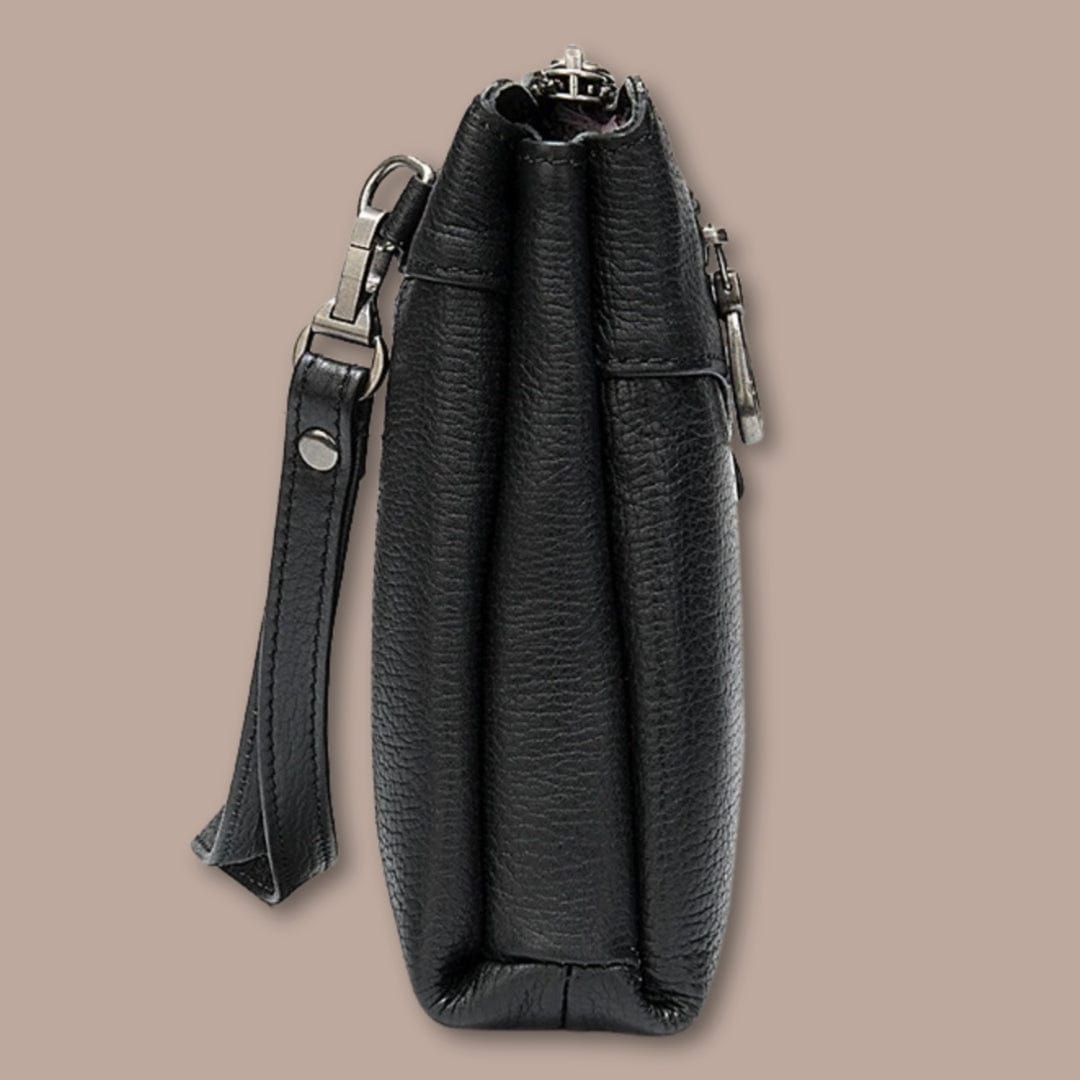 Pochette Homme Noire 24cm x 16cm x 4.5cm