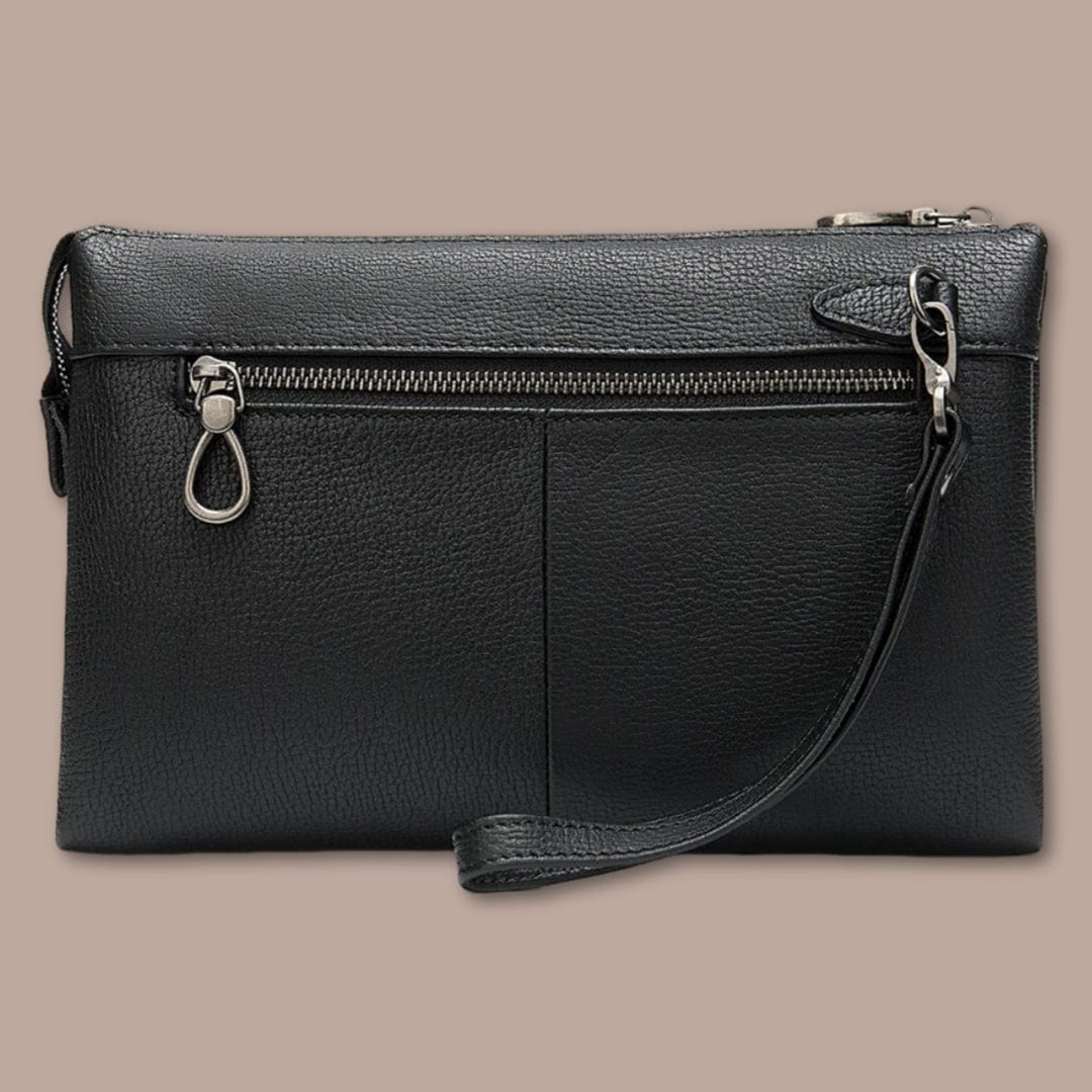 Pochette Homme Noire 24cm x 16cm x 4.5cm