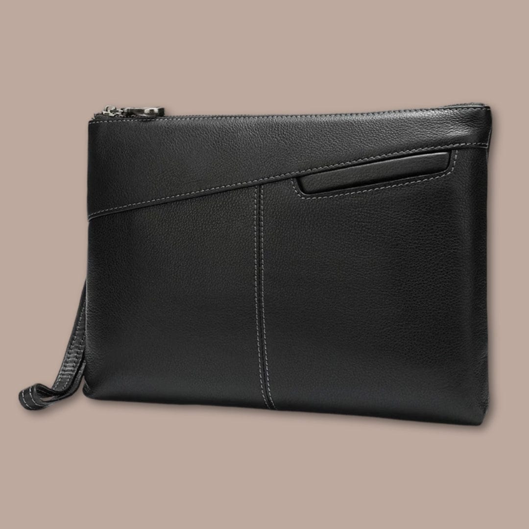 Pochette Sacoche Homme Noir / 29.5cm x 20cm x 2.5cm