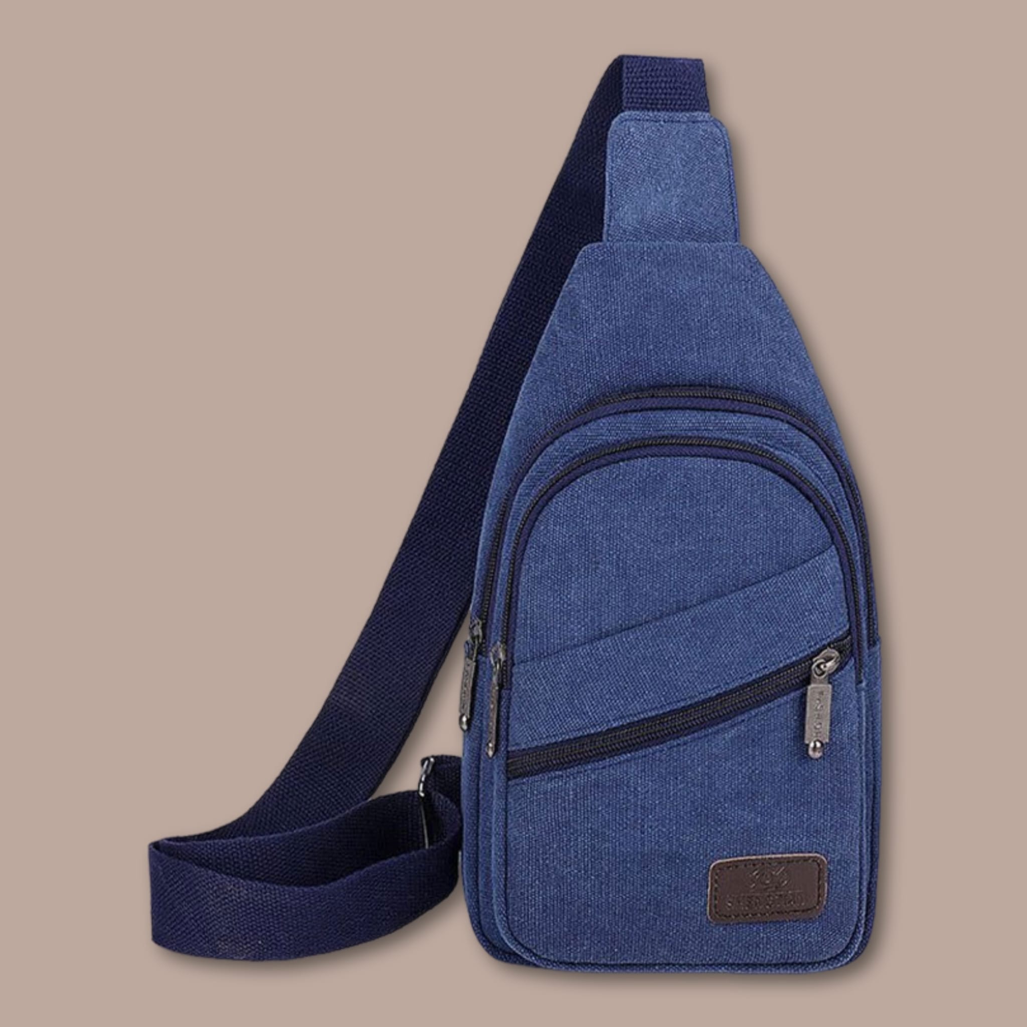 Sac de Poitrine Homme en Toile | Imperméable & Multi-Poches Bleu / 17cm x 30cm x 6cm