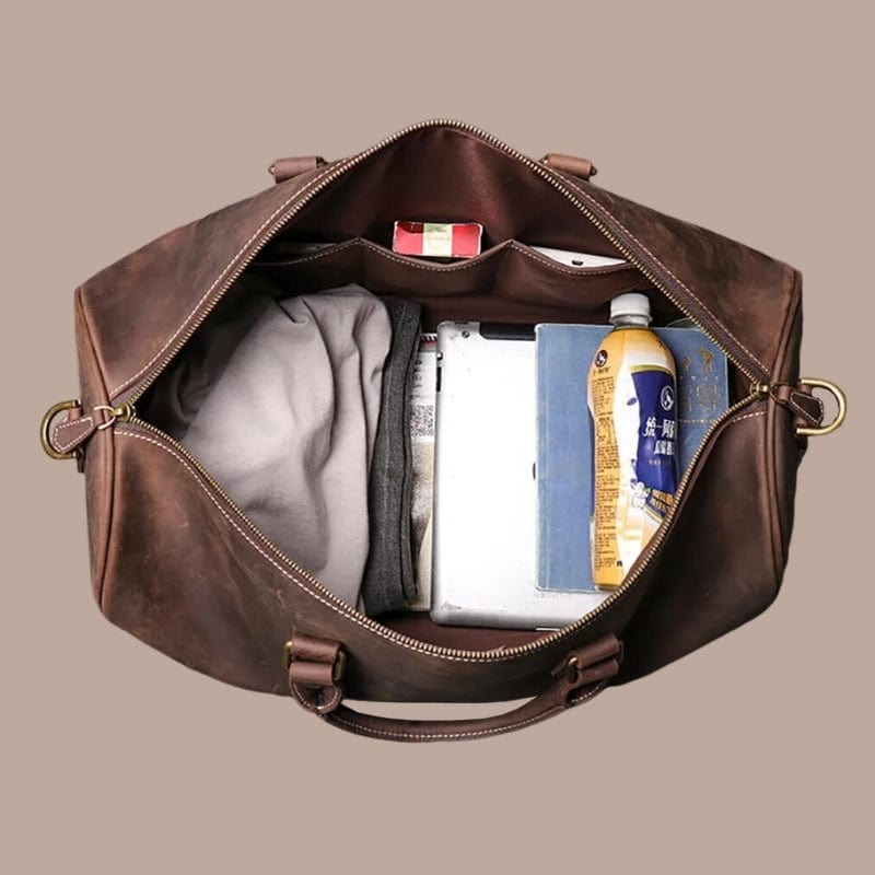 sac de voyage cuir marron