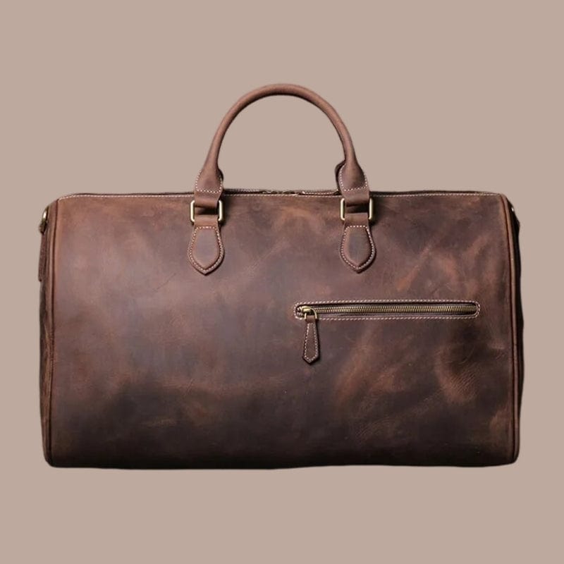 sac de voyage cuir marron Marron Foncé / 51cm x 27cm x 24cm