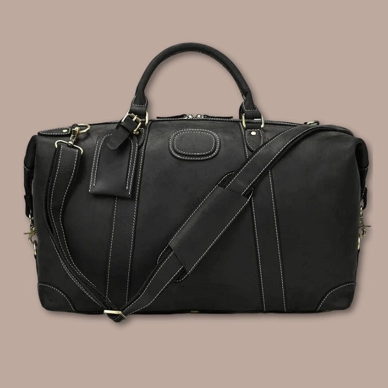 Sac de voyage homme cuir vintage Noir / 50cm x 30cm x 24cm