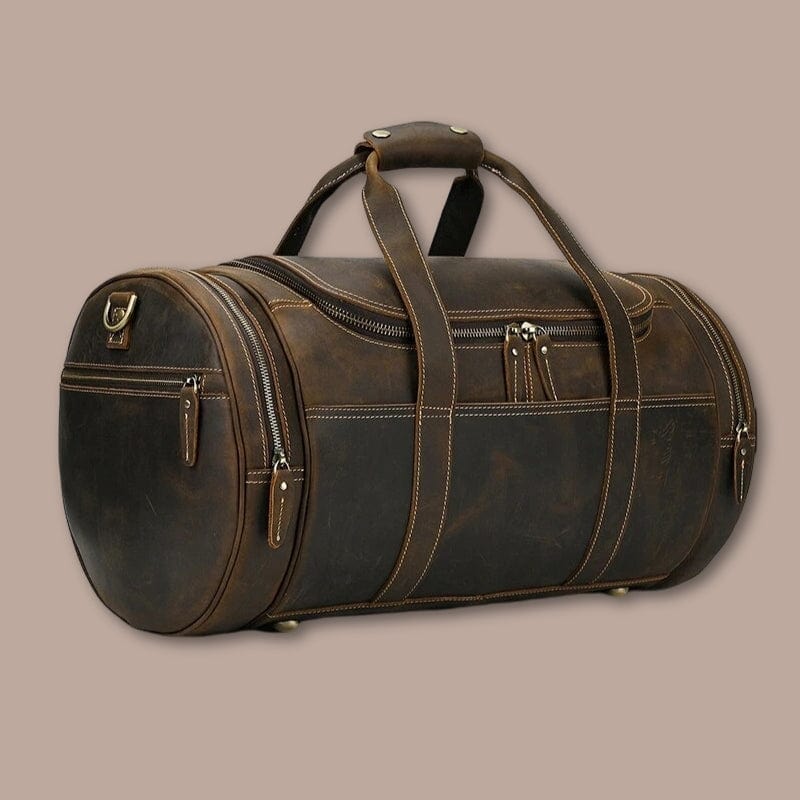 Sac de Voyage Vintage en Cuir pour Homme - Bandoulière, Bagage à Main 55cm pour Week-End, Sport, Avion - Brun Clair Sac de Voyage Vintage en Cuir pour Homme - Bandoulière, Bagage à Main 55cm pour Week-End, Sport, Avion - Brun Clair