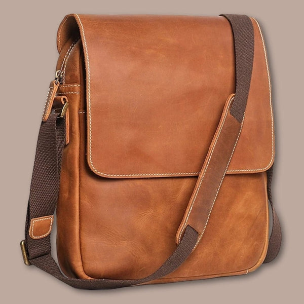 sacoche a rabat homme Marron Clair / 23cm x 30cm x 6cm