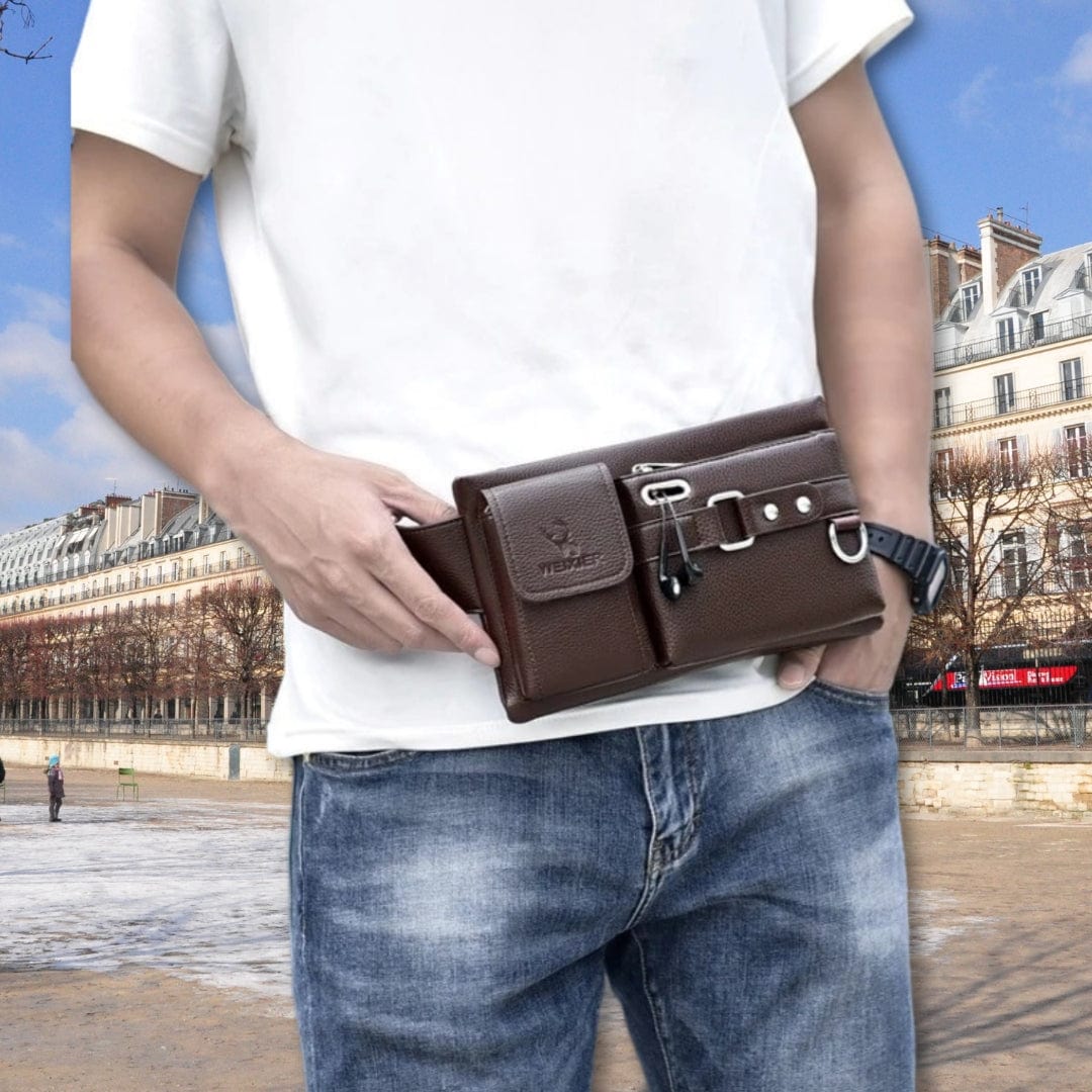 sacoche banane cuir homme