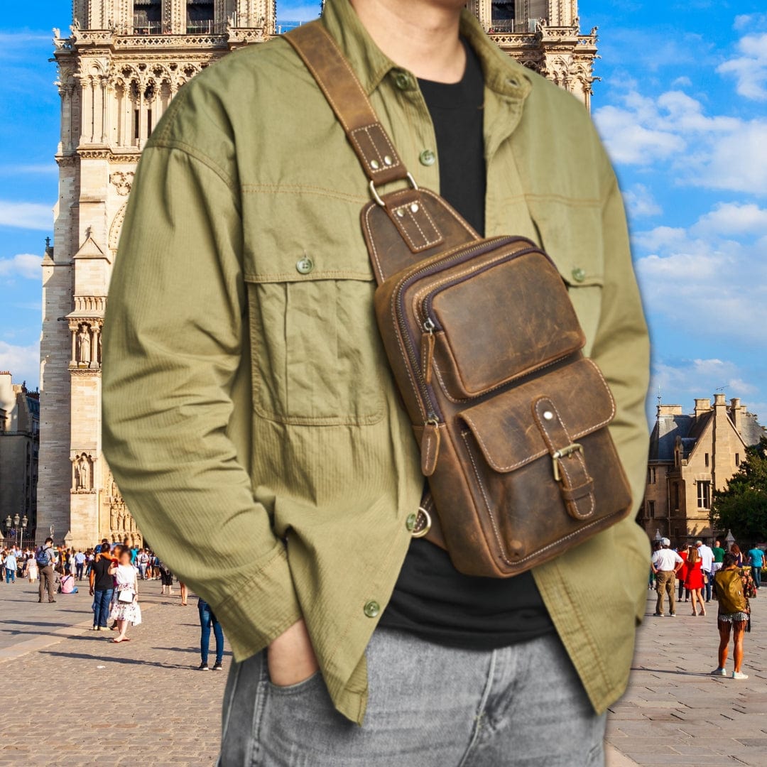 Sacoche Bandoulière Cuir Multipoches