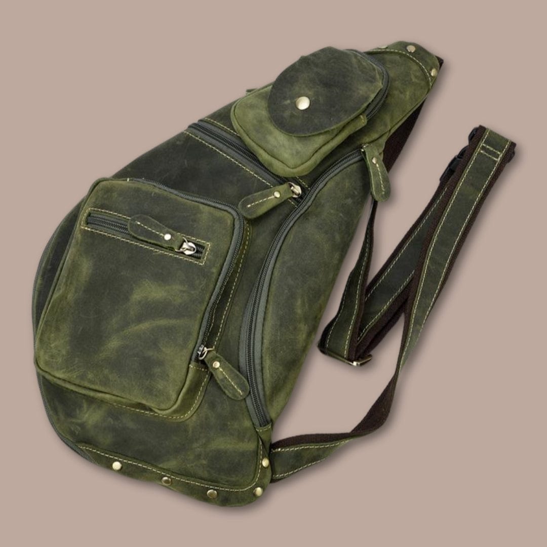 Sacoche Bandoulière Cuir Streetwear avec Compartiment Détachable