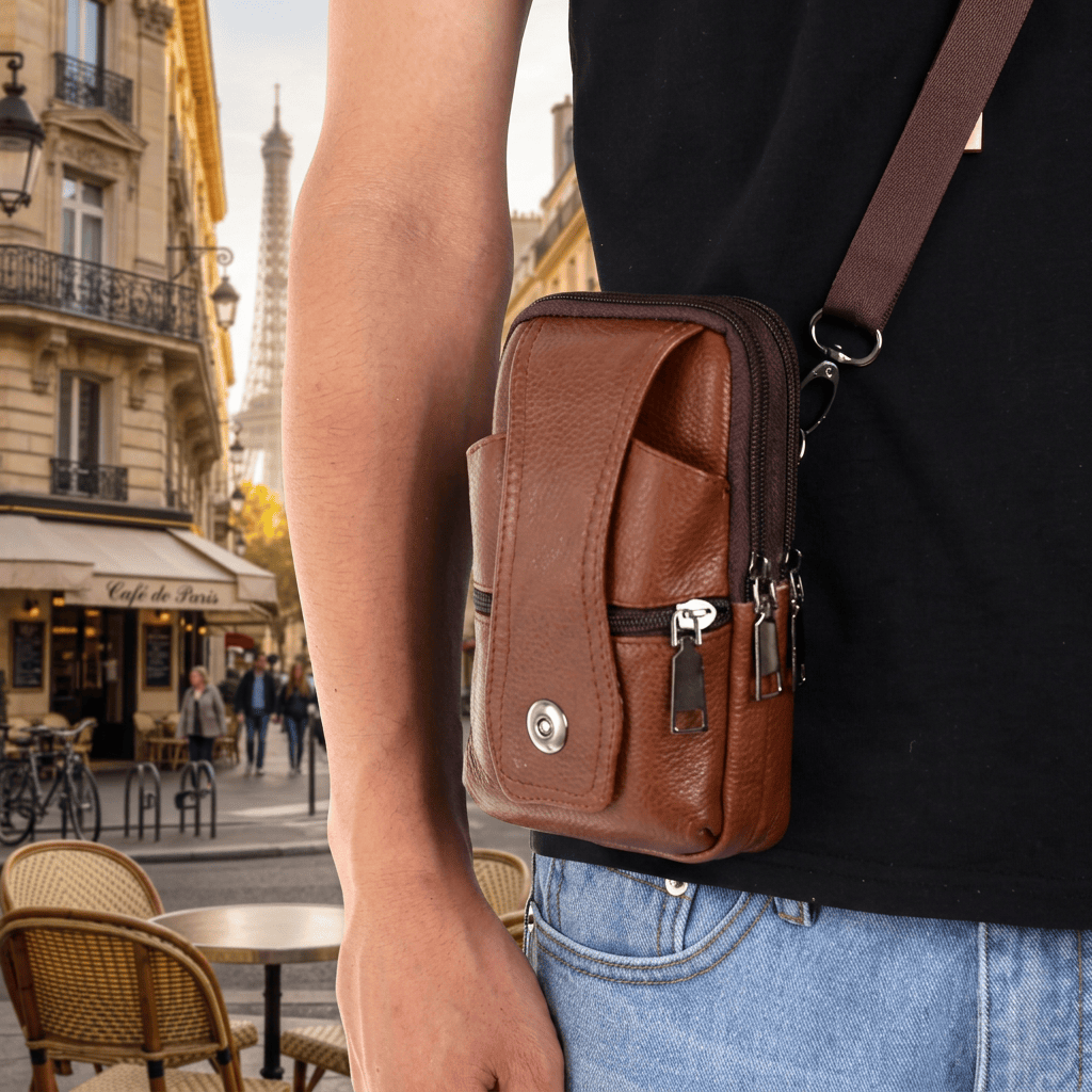 Sacoche Bandoulière Homme Attache Ceinture