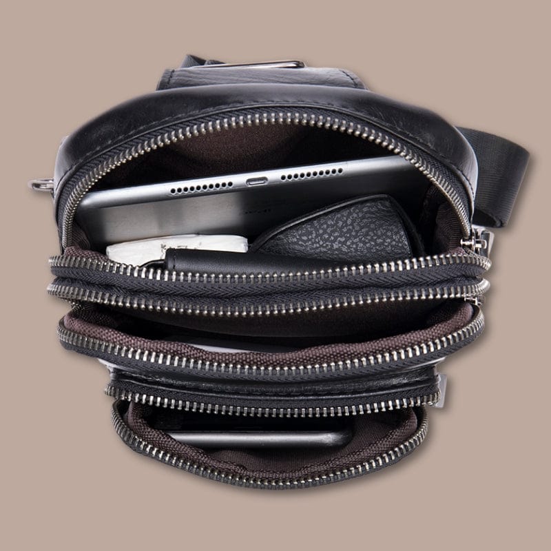 sacoche bandouliere homme cuir noir 15.5cm x 25cm x 5cm