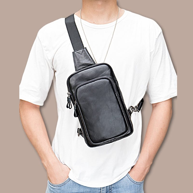 sacoche bandouliere homme cuir noir 15.5cm x 25cm x 5cm