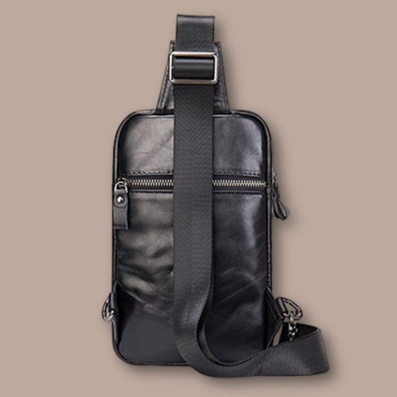 sacoche bandouliere homme cuir noir 15.5cm x 25cm x 5cm