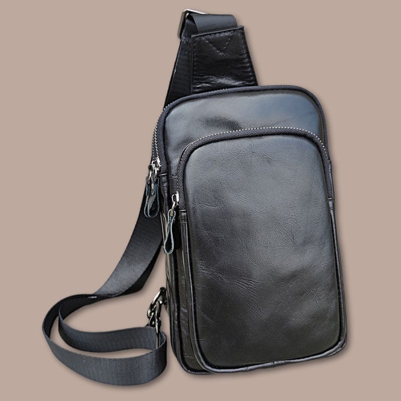 sacoche bandouliere homme cuir noir 15.5cm x 25cm x 5cm