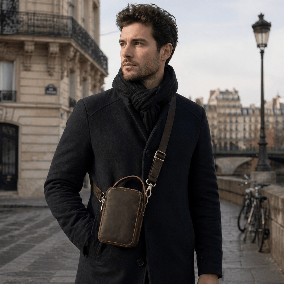 sacoche a bandouliere homme 12.5cm x 18.5cm x 4.5cm