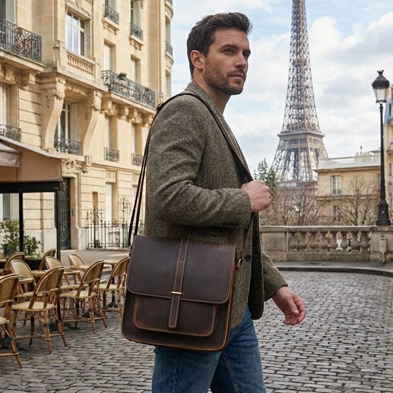 Sacoche bandoulière homme en cuir véritable | Qualité authentique