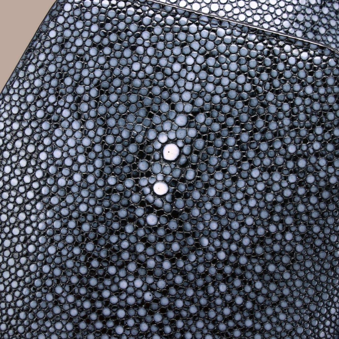 Sacoche Bandoulière Homme Peau de Galuchat Black / 17cm x 32cm x 7cm