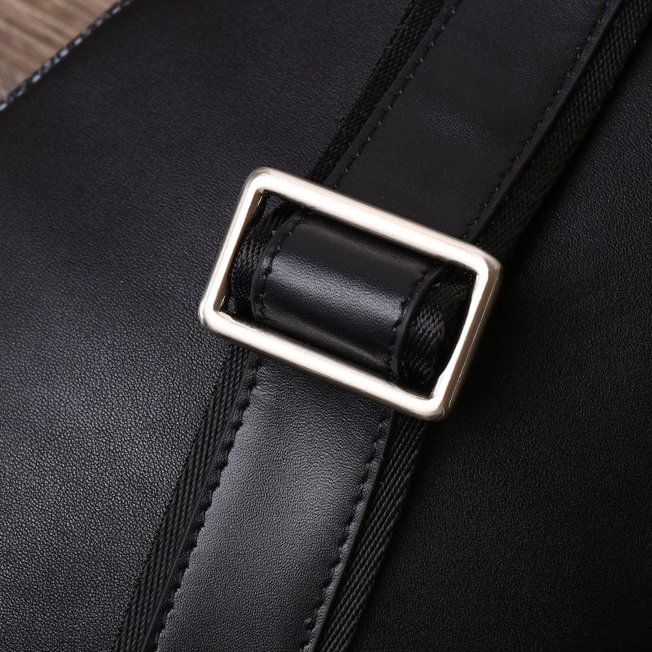 Sacoche Bandoulière Homme Peau de Galuchat Black / 17cm x 32cm x 7cm