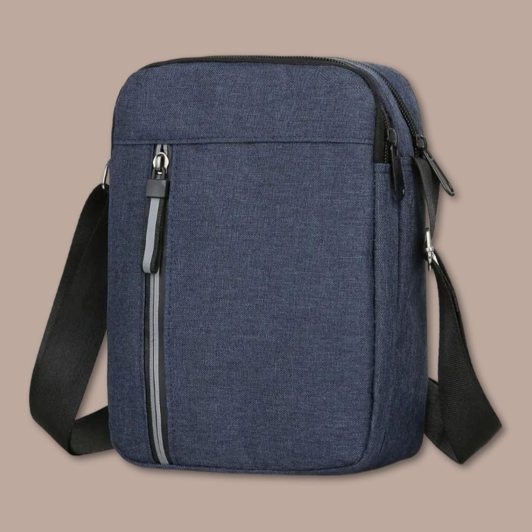 sacoche bandouliere homme tissu pas cher Bleu / 17cm x 21cm x 8cm