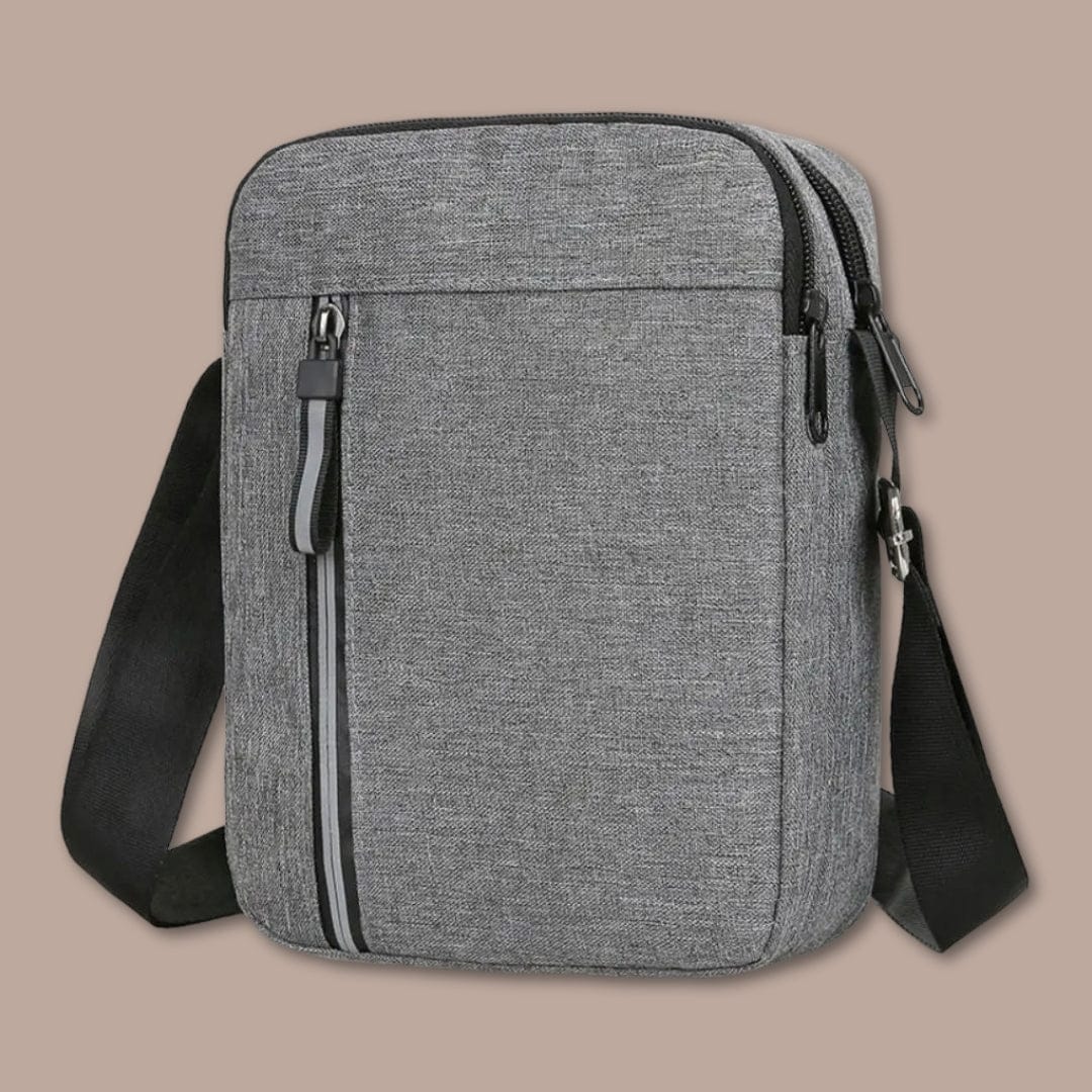 sacoche bandouliere homme tissu pas cher Gris / 17cm x 21cm x 8cm