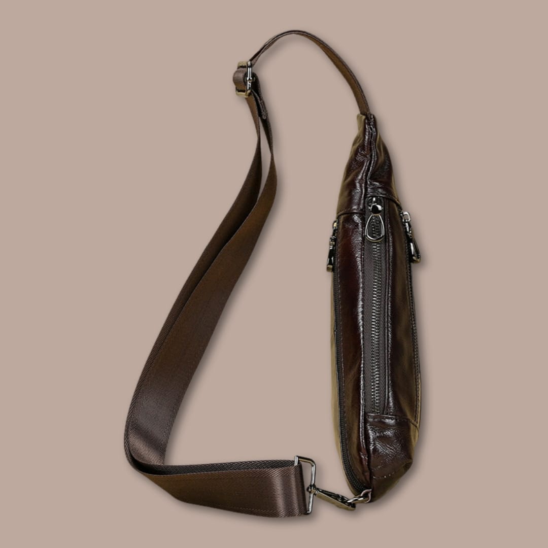 Sacoche bandoulière homme urbaine en cuir | Élégante & pratique