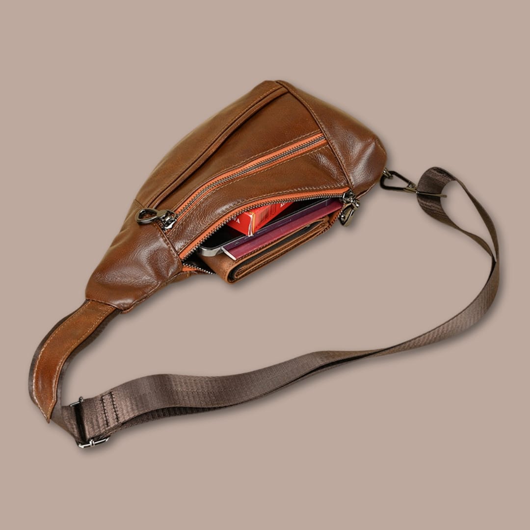Sacoche bandoulière homme urbaine en cuir | Élégante & pratique