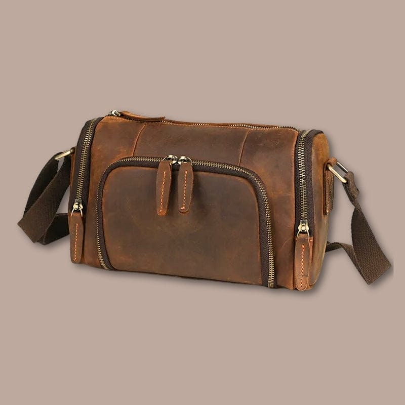 sacoche bandouliere rectangulaire homme  Marron / 27cm x 17cm x 8cm