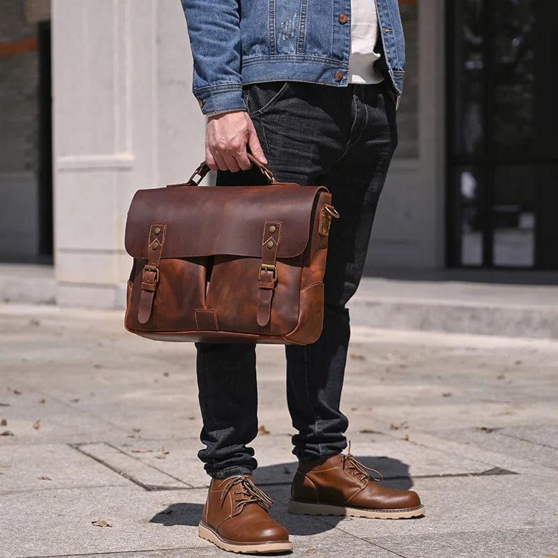 Sacoche Cartable Homme Cuir