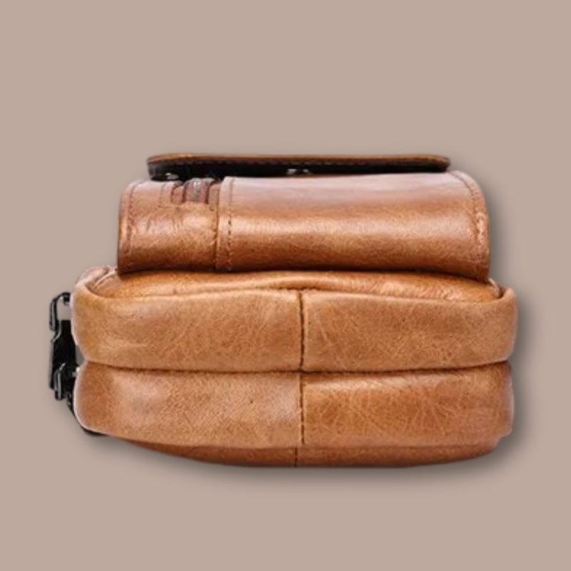 sacoche ceinture homme cuir 12cm x 20cm x 4cm