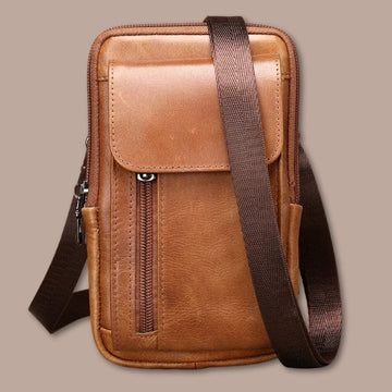 sacoche ceinture homme cuir 12cm x 20cm x 4cm