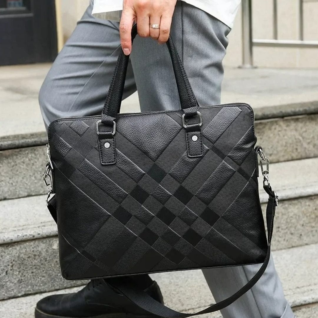 sacoche cuir homme moderne Noir / 38cm x 29cm x 8cm