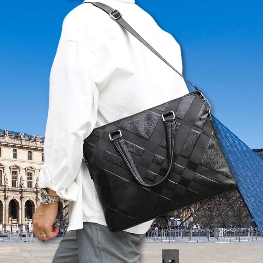 sacoche cuir homme moderne Noir / 38cm x 29cm x 8cm